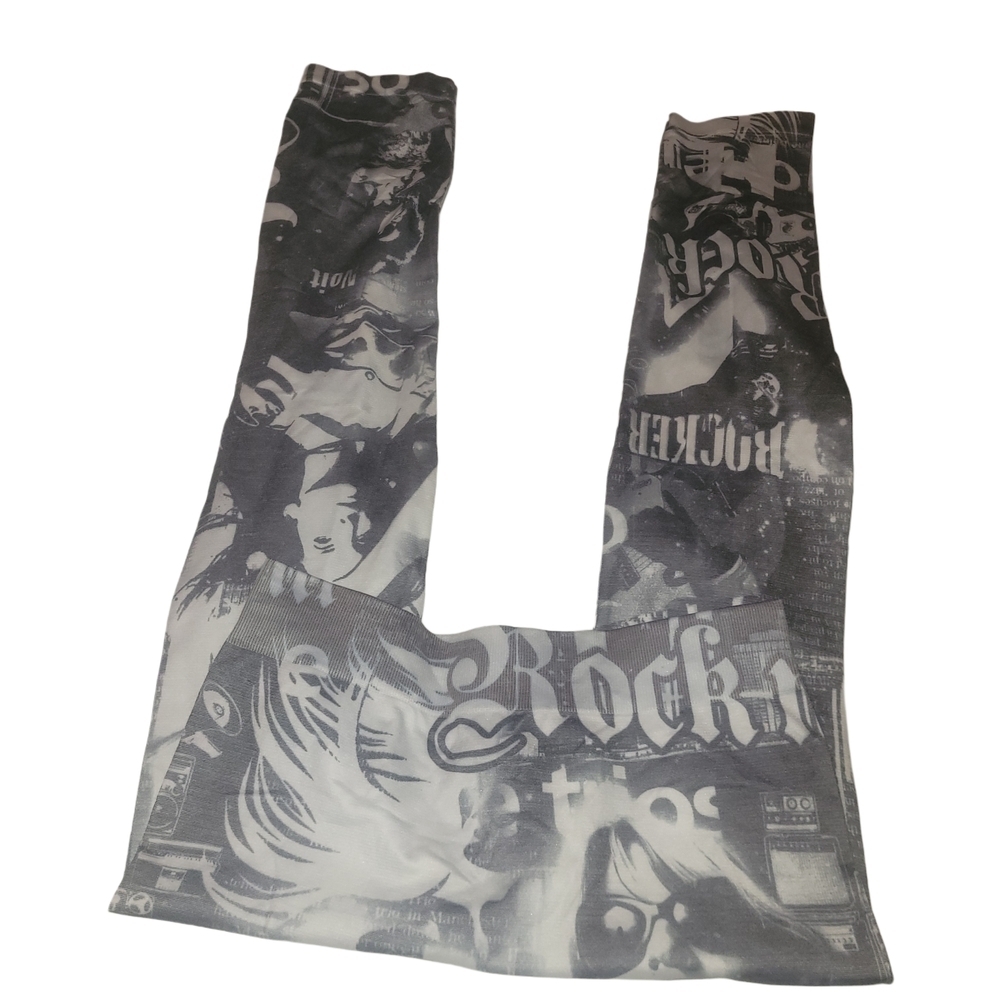 Seductions Black and White Graphic Print Leggings M/L